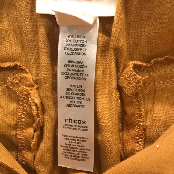 Chicos mustard linen and cotton crop size 1 - Picture 5 of 6